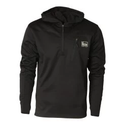 Banded Hooded Mid Layer 1/4 Zip Fleece Pullover -Hunting shops BGR11061Black 01