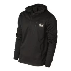 Banded Hooded Mid Layer 1/4 Zip Fleece Pullover -Hunting shops BGR11061Black 02