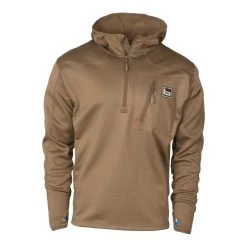 Banded Hooded Mid Layer 1/4 Zip Fleece Pullover
