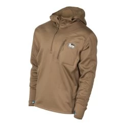 Banded Hooded Mid Layer 1/4 Zip Fleece Pullover -Hunting shops BGR11061Marsh20Brown 02
