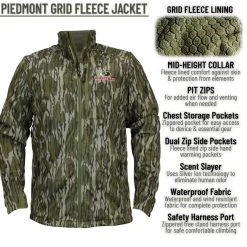 Paramount Outdoors PIEDMONT Mid-Season Fleece Waterproof Insulated Jacket -Hunting shops NBSJK014Mossy20Oak20Bottomland 06